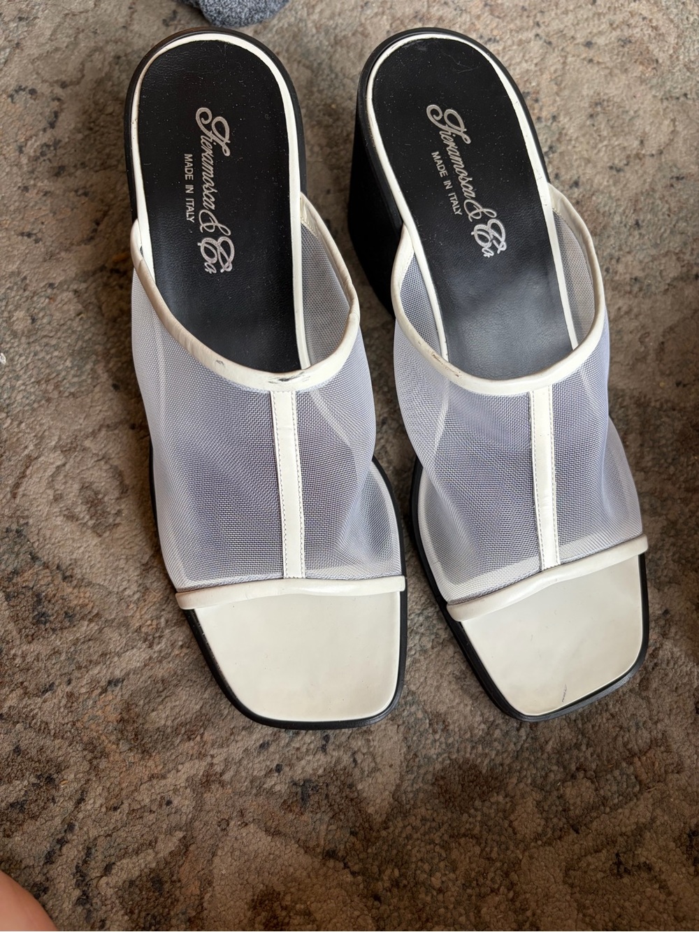 White Mesh Wedges, size 10